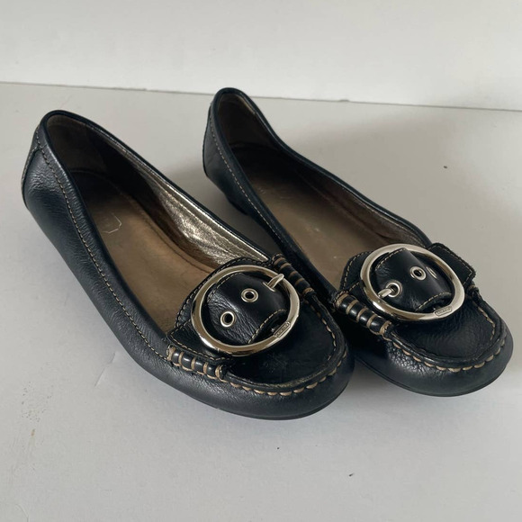 Coach Black Buckle Front Low Heel Karly Flats, Size 6 🗣 - Picture 2 of 5